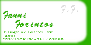 fanni forintos business card